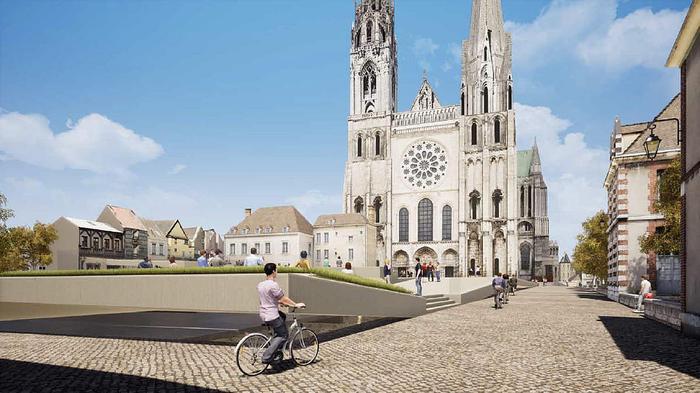 Chartres - Esplanade de la cathédrale