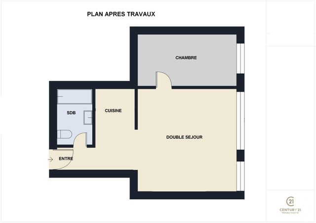 Appartement F2 à vendre - 2 pièces - 44.0 m2 - CHARTRES - 28 - CENTRE - Century 21 Maitrejean Immobilier