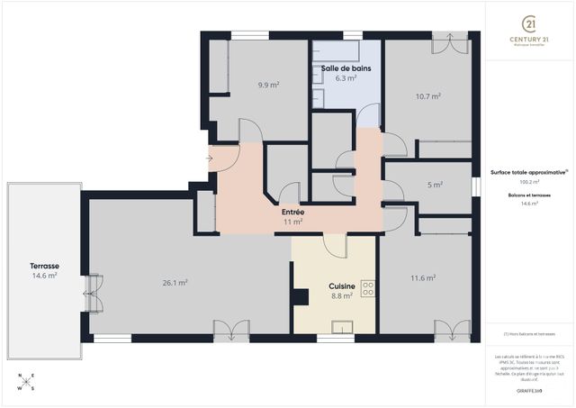 Appartement F4 à vendre - 5 pièces - 102.0 m2 - CHARTRES - 28 - CENTRE - Century 21 Maitrejean Immobilier