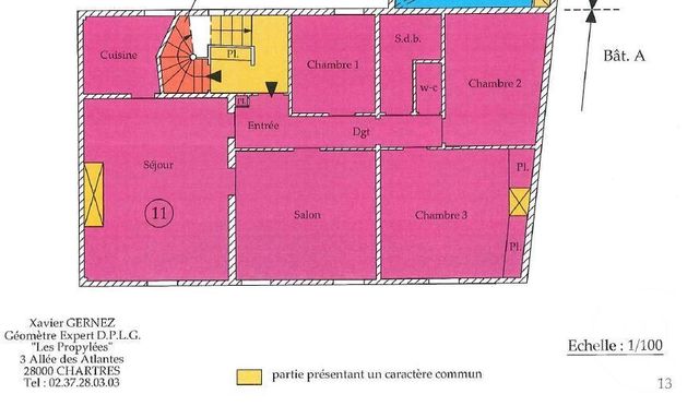 Appartement F3 bis à vendre - 5 pièces - 85.0 m2 - CHARTRES - 28 - CENTRE - Century 21 Maitrejean Immobilier