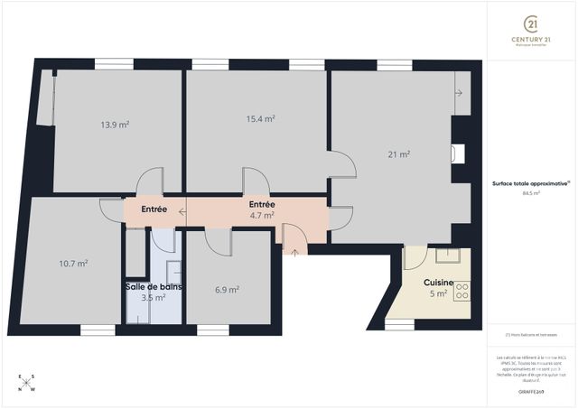 Appartement F5 à vendre - 5 pièces - 85.0 m2 - CHARTRES - 28 - CENTRE - Century 21 Maitrejean Immobilier