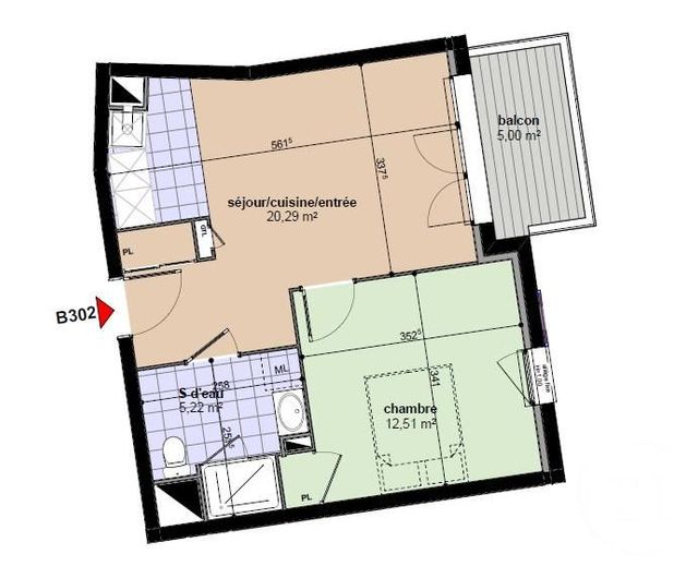 Appartement F2 à louer - 2 pièces - 38.02 m2 - CHARTRES - 28 - CENTRE - Century 21 Maitrejean Immobilier