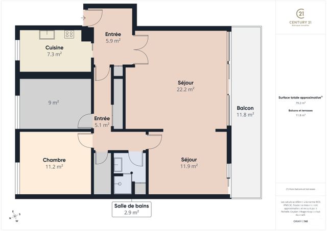 Appartement F4 à vendre - 4 pièces - 81.0 m2 - CHARTRES - 28 - CENTRE - Century 21 Maitrejean Immobilier