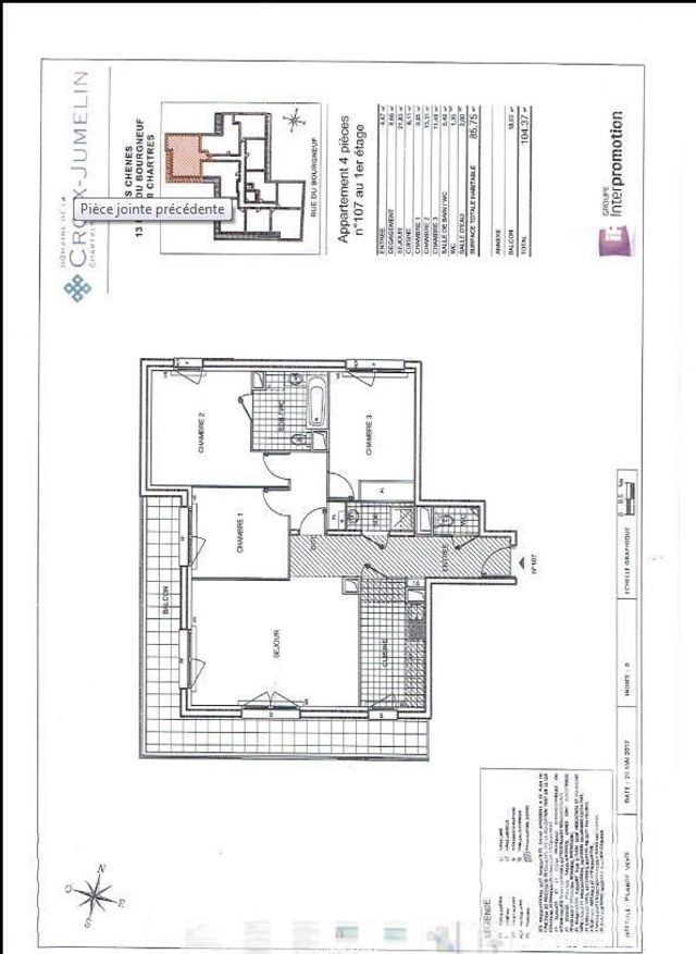 Appartement F4 à louer - 4 pièces - 85.75 m2 - CHARTRES - 28 - CENTRE - Century 21 Maitrejean Immobilier