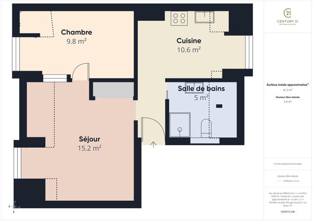 Appartement F1 bis à vendre - 2 pièces - 36.0 m2 - CHARTRES - 28 - CENTRE - Century 21 Maitrejean Immobilier